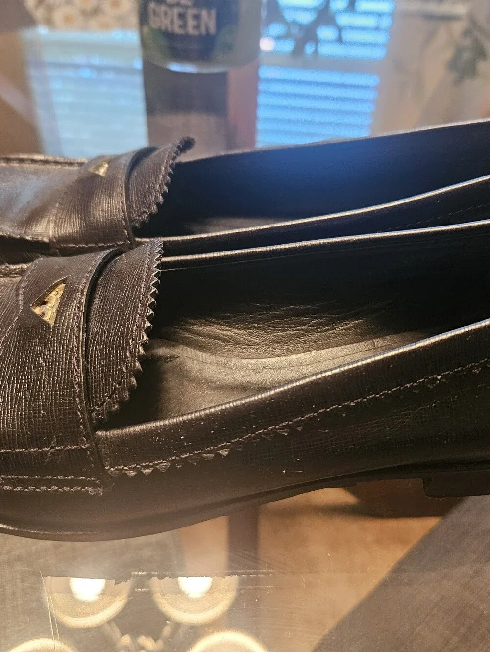 Tory Burch Black Leather Penny Loafers